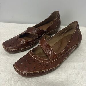 Nurture by Lamaze Mary Janes Womens Leather Comfort Brown Sandals Flats size 6.5